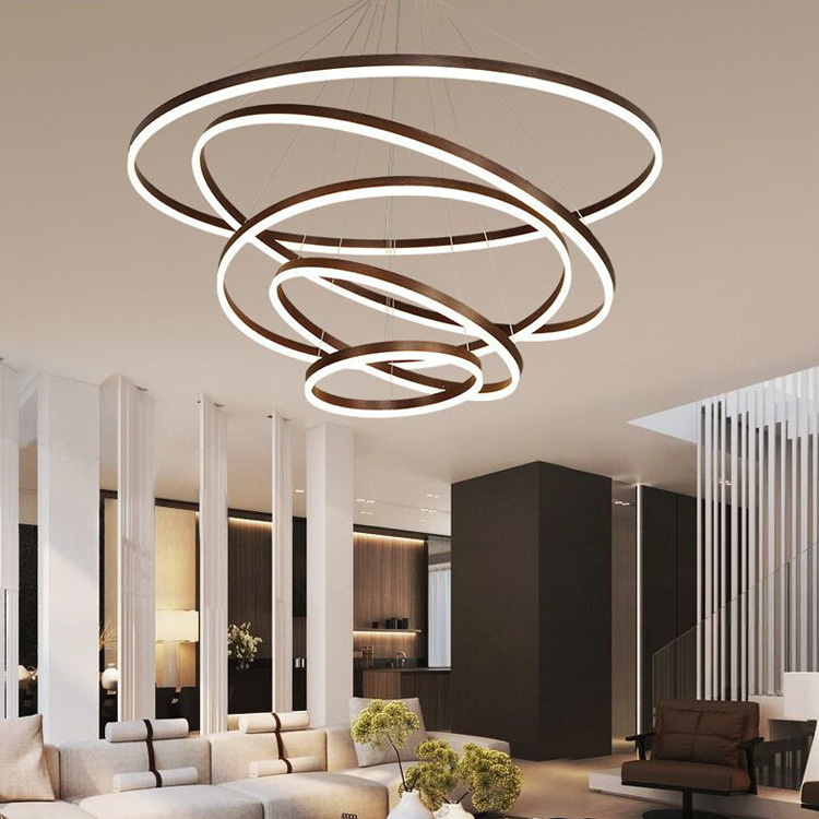 JYLIGHTING round ring light 18 inch chandelier LED acrylic chandelier circle pendant lamp 3 ring hanging light