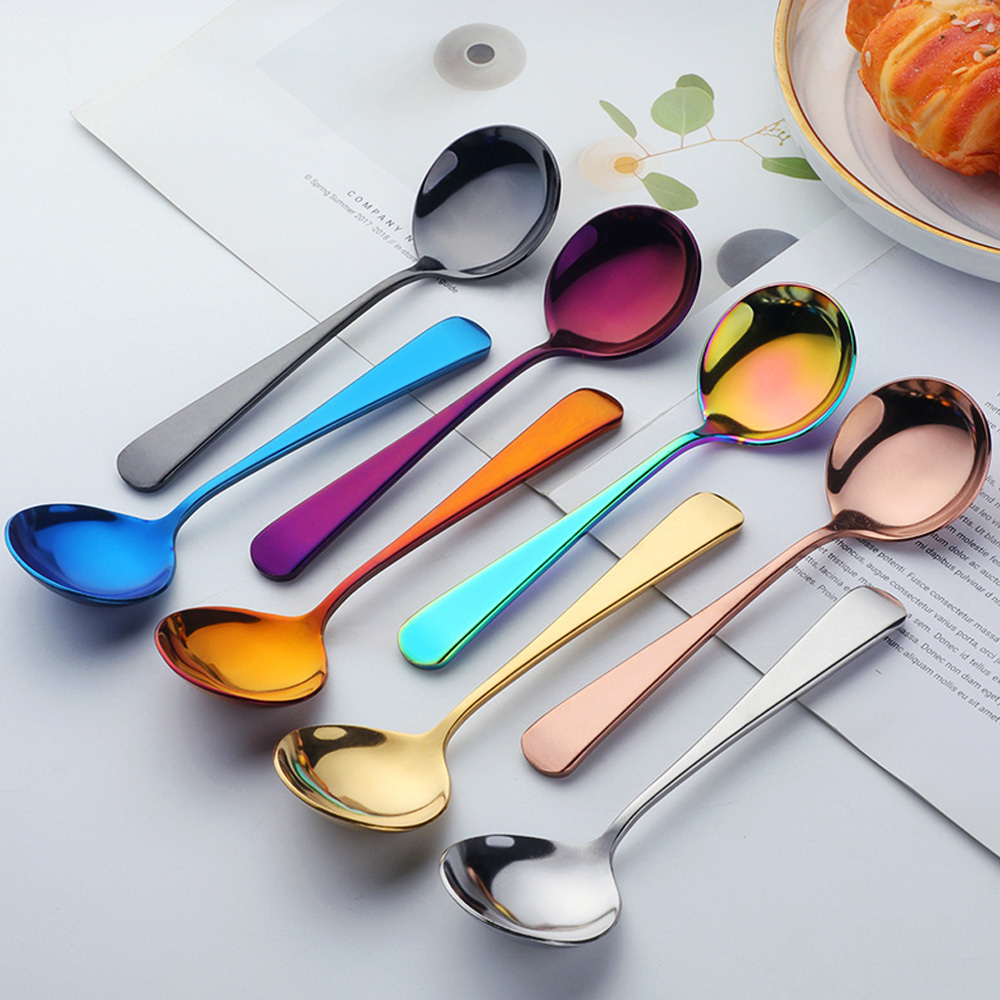 Christmas Professional Coffee Cupping Long Spoon Stainless Steel Round Cupping Spoon With Custom Logo Spoon Set