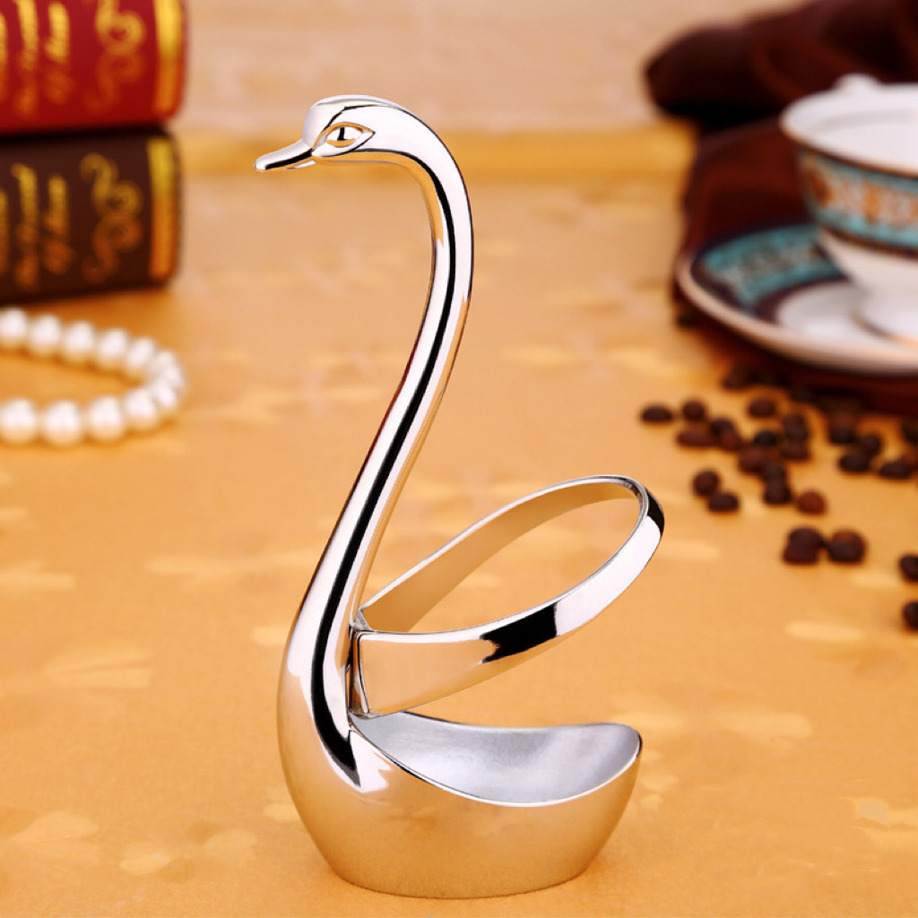 Kitchenware Stainless Steel Teaspoon Fruit Cake Fork Dessert Coffee Spoon With Cute Swan