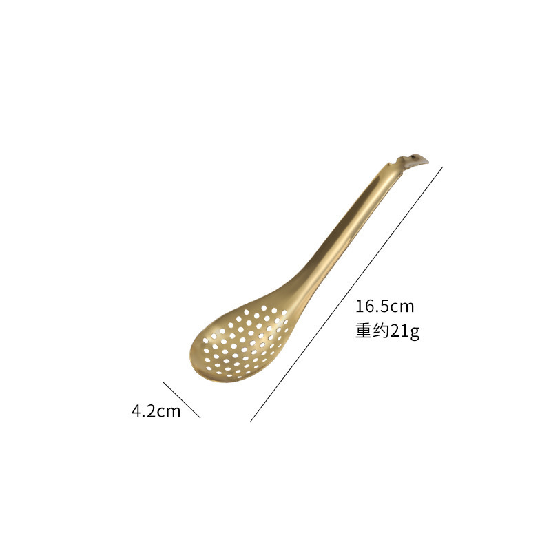 kitchen accessories new products stainless steel 304 metal silver slotted caviar spoon