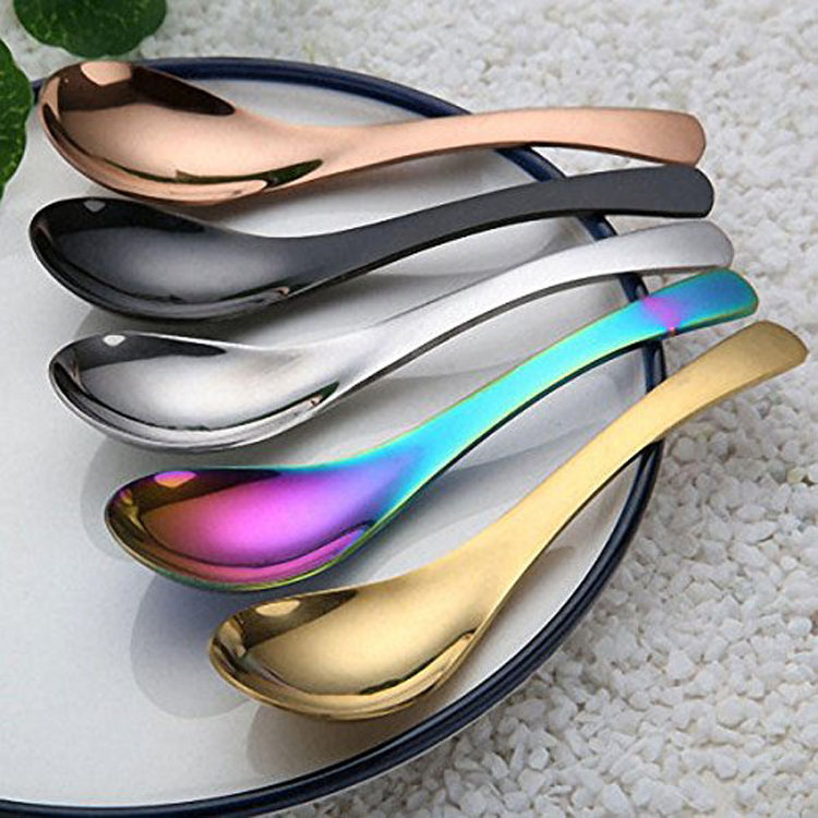 edible stainless steel metal mirror polish earl spoons royalty line colored dinner spoon