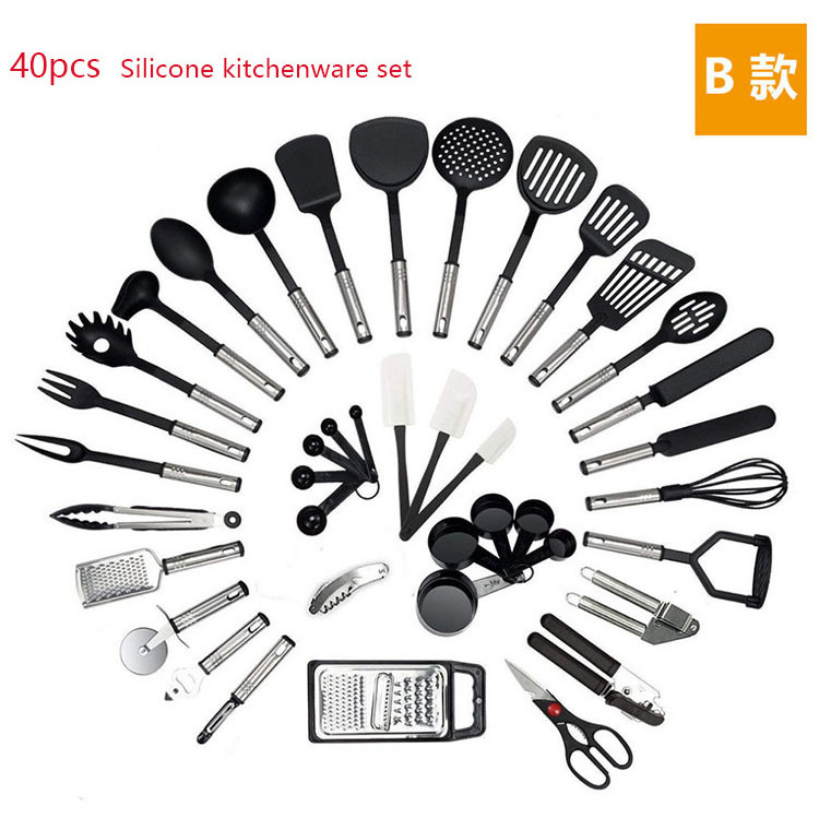 40 sets of silicone kitchenware Stainless steel kitchen gadgets kitchen accessories