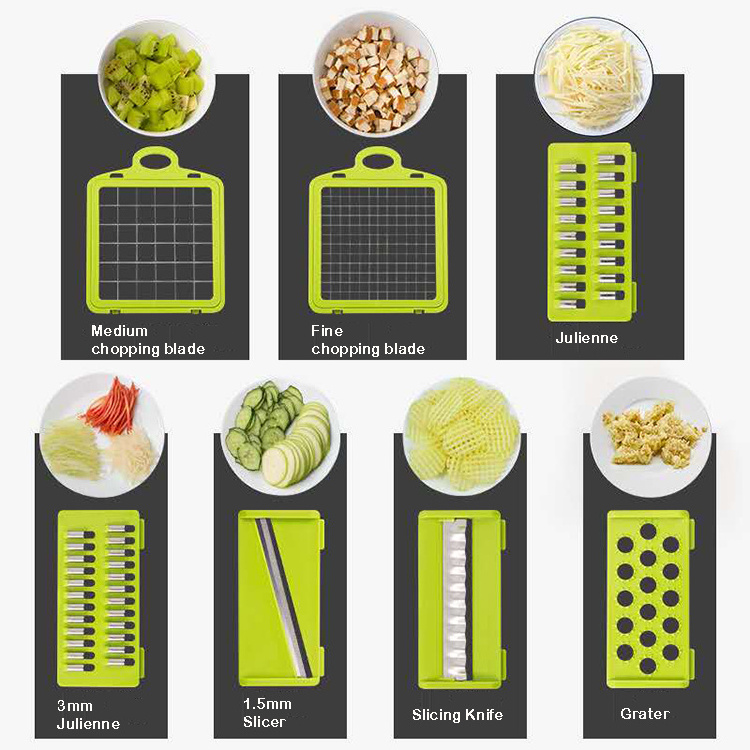 2020 new multi-function 7 blades Fruit, vegetable and potato slicer , household Vegetable Chopper Slicer