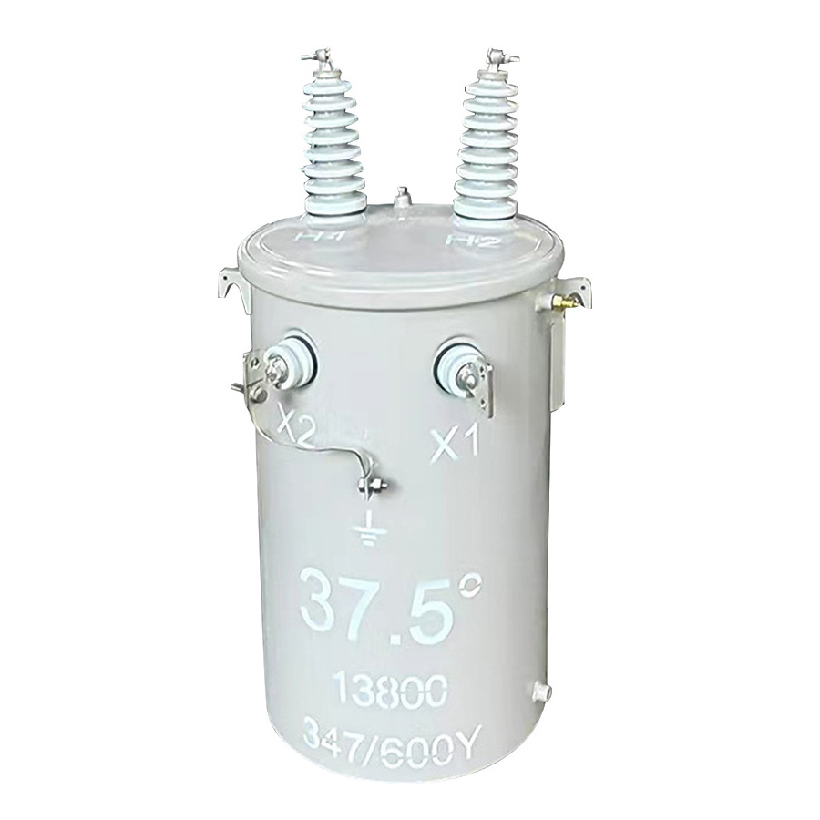 single phase pole transformer 25KVA  7620/13200y v to 120/240v cooper wired  double bushing