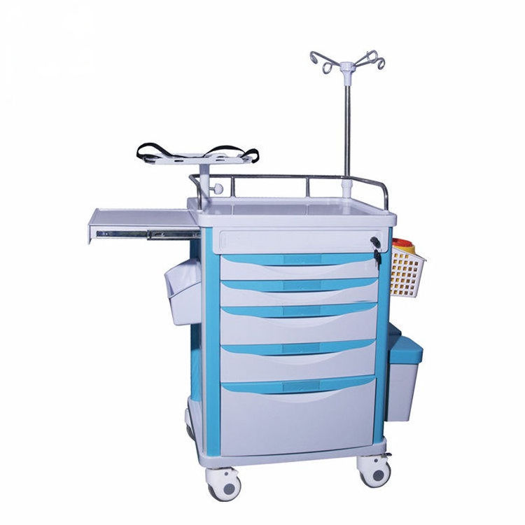 Medication Crash Cart Hospital Clinic Furniture Medication Medical Crush Emergency Trolley Cart