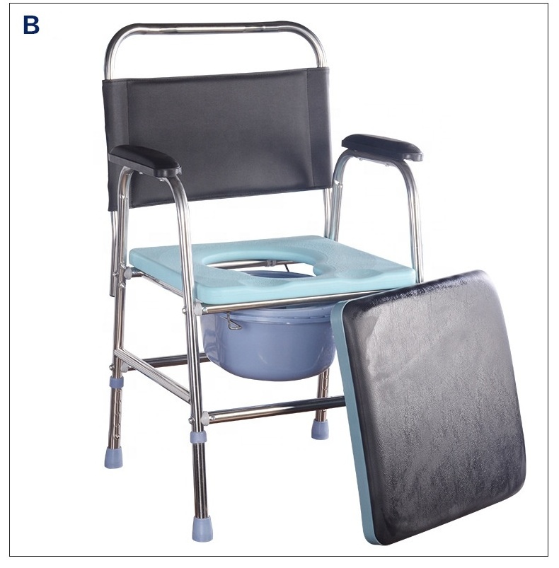 portable folding elderly disabled medical aluminum shower commode Caregiver Toilet chair with seat