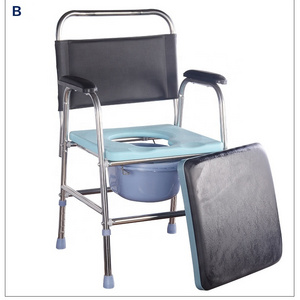 portable folding elderly disabled medical aluminum shower commode Caregiver Toilet chair with seat