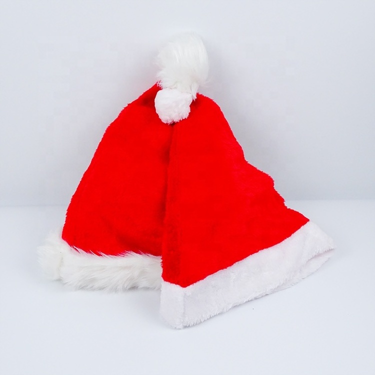 Festival Party Fashion Decoration Red Xmas Cap Soft Santa Hats Children Adult Classic Santa Claus Christmas Hat