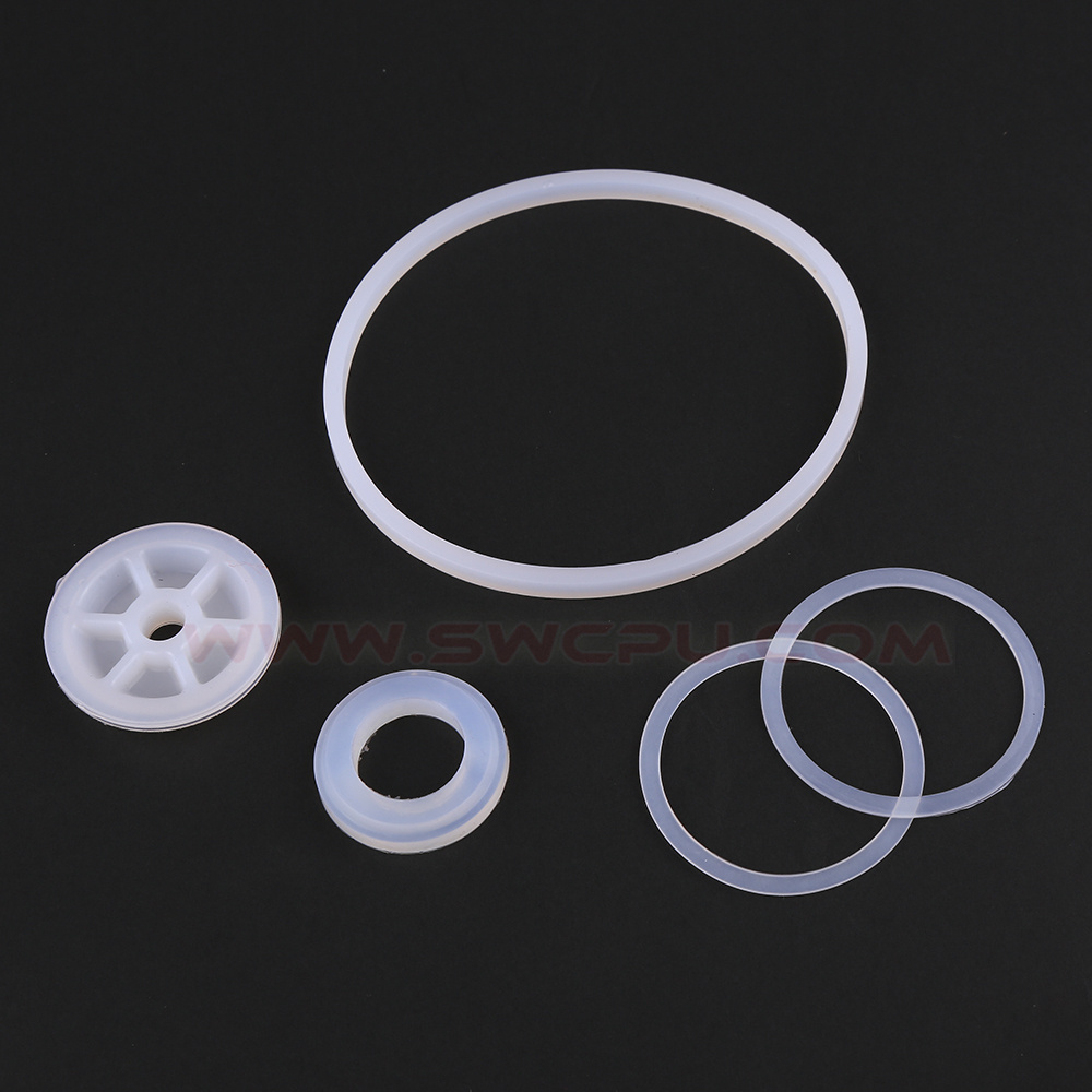 custom molded silicon washer ring gasket, clear white food grade round silicone gasket seals