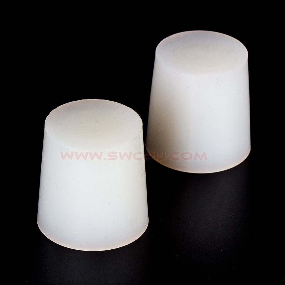 Manufacture semi transparent custom molded parts silicone rubber tapered stopper hole plug