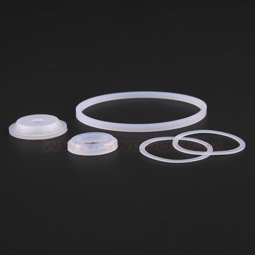 custom molded silicon washer ring gasket, clear white food grade round silicone gasket seals