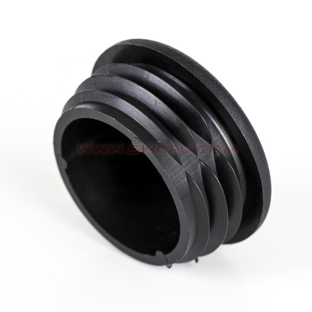 Custom pipe fitting Black plastic square end caps for steel pipe