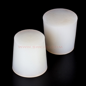 Manufacture semi transparent custom molded parts silicone rubber tapered stopper hole plug