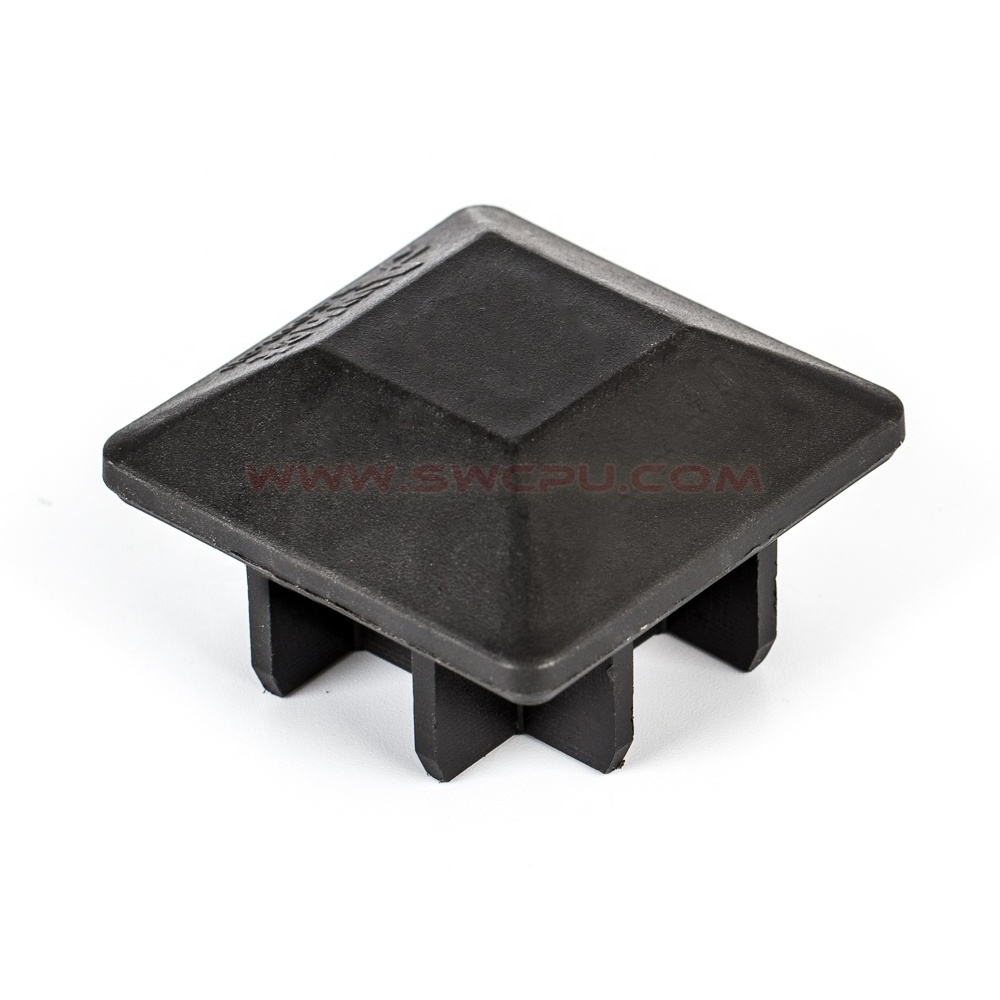 Custom pipe fitting Black plastic square end caps for steel pipe