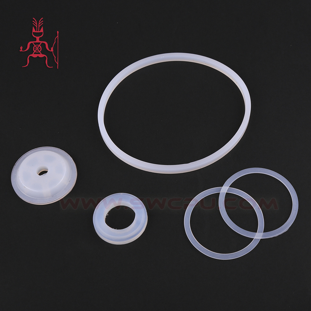 custom molded silicon washer ring gasket, clear white food grade round silicone gasket seals