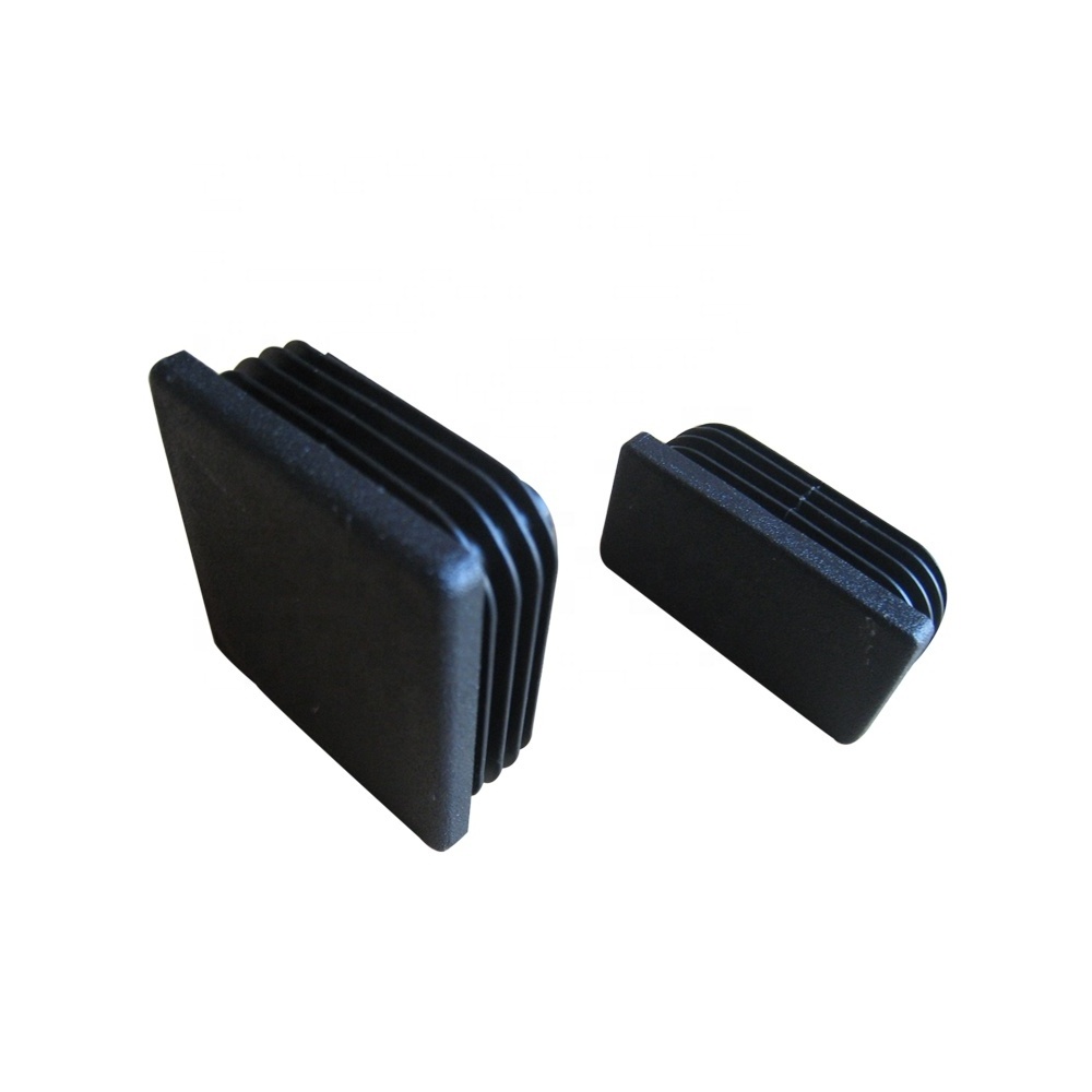 Custom pipe fitting Black plastic square end caps for steel pipe