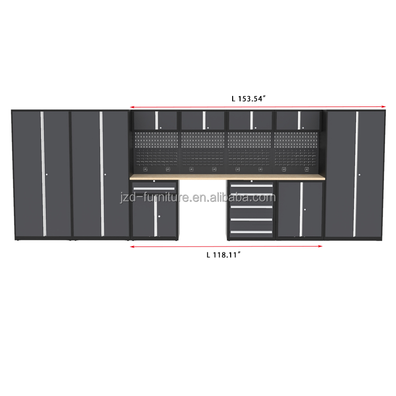 Heavy steel 128 in stainless steel top garage workshop furniture tool chests drawers toolbox workbench table cabinet