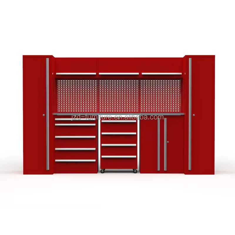 Heavy steel 128 in stainless steel top garage workshop furniture tool chests drawers toolbox workbench table cabinet