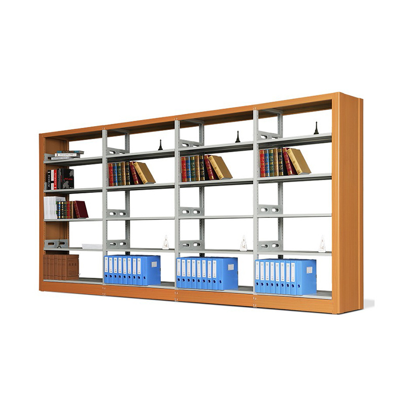 Modular book holder magazine rack wood and metal bookshelf condense shelving