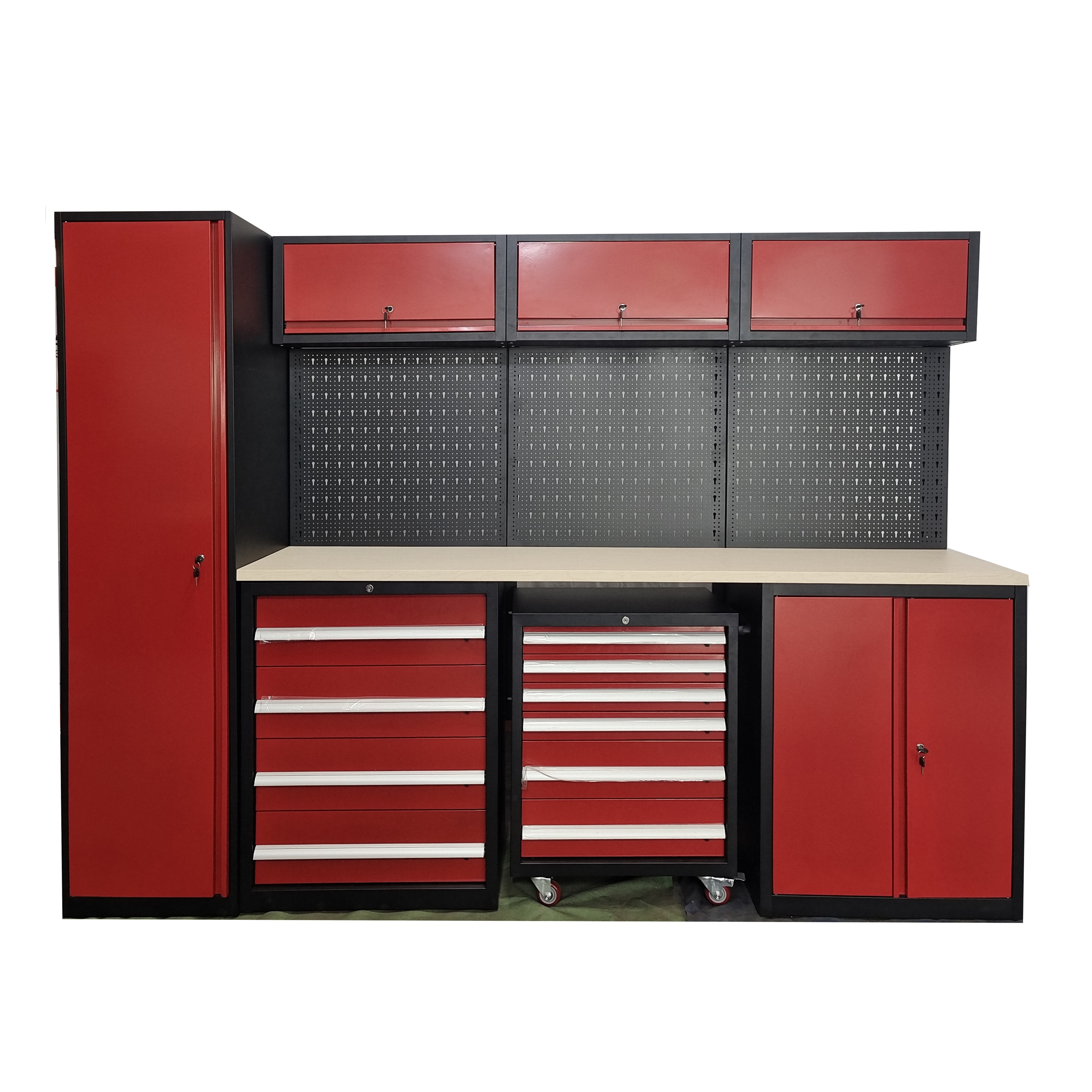 JZD factory heavy duty Steel modular garage storage L shaped workbench workplace workshop cabinet