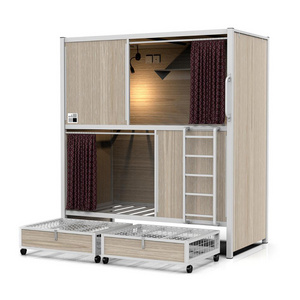 Steel metal frame hostel bed capsule bunk bed bedroom furniture lodge double bed with accessories