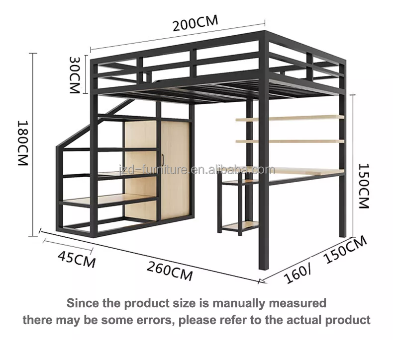 Shenyang JZD Single Queen King Dorm Adult Student Metal Bed Frame adult Loft bed School Home Hotel Hostel Use Bunk Bed