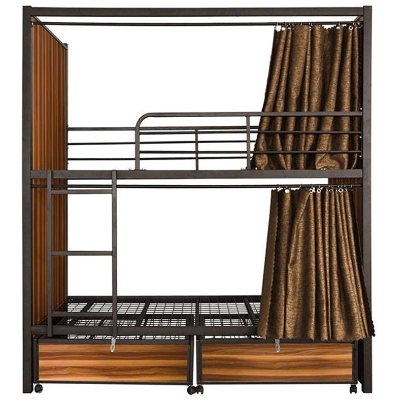 Steel metal frame hostel bed capsule bunk bed bedroom furniture lodge double bed with accessories