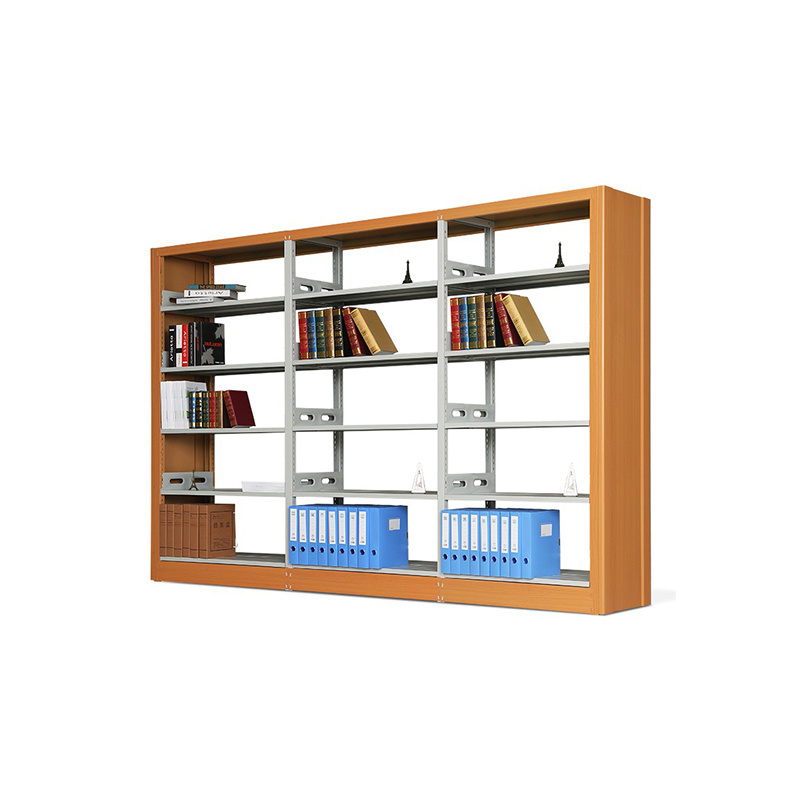 Modular book holder magazine rack wood and metal bookshelf condense shelving