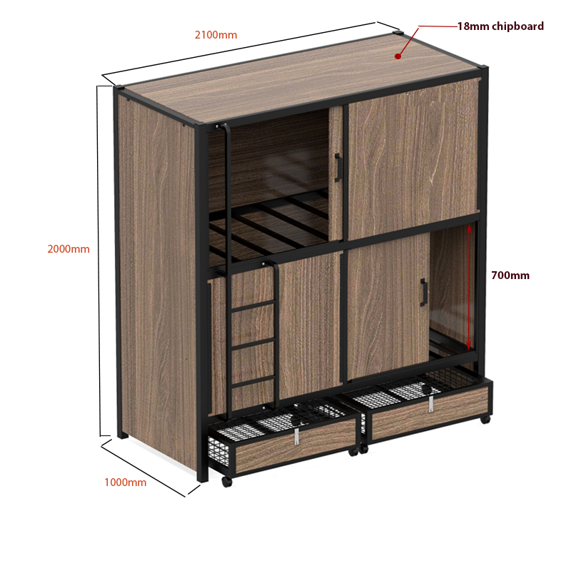 JZD hot sale commercial capsule bunk bed for hostel hotel adult metal bunk bed manufacturer for sale