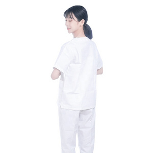 100% cotton white short sleeve modern medical uniforms hospital women nurse doctor nursing scrubs clinic uniform