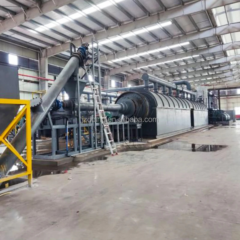 14+years Professional 15ton-50ton full automatic scrap rubber tyre pyrolysis to oil equipment continuous pyrolysis plant