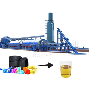 14+years Professional 15ton-50ton full automatic scrap rubber tyre pyrolysis to oil equipment continuous pyrolysis plant