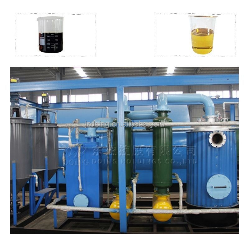 Solid catalyst type Waste engine motor oil distillation machine pyrolysis oil to diesel distillation refinery plant