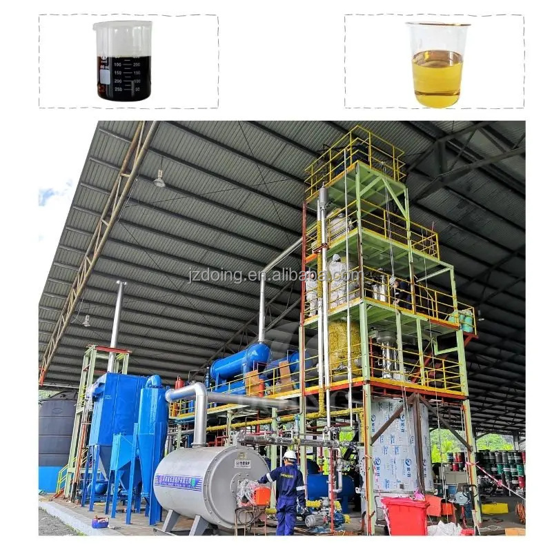 Solid catalyst type Waste engine motor oil distillation machine pyrolysis oil to diesel distillation refinery plant