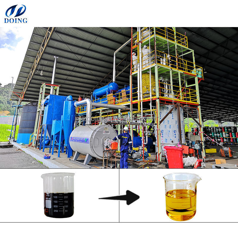 Small to big capacity waste motor engine oil to diesel distillation machine Crude oil refinery plant for hot business