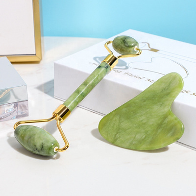 Wholesale face massage xiuyan jade facial roller gua sha stone kit gua sha for face