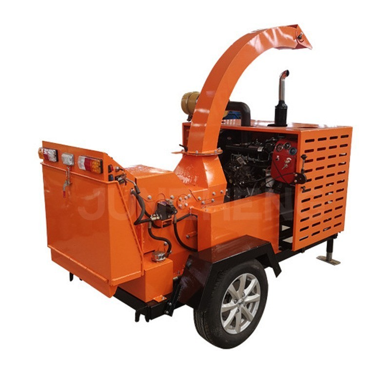 Forestry Hydraulic Self Feeding 40hp Diesel Wood Chipper Tree Branch Leaf Garden Organic Soil Shredder Mobile Crusher Machine