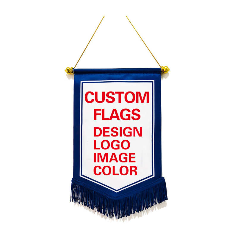 Promotional Product Custom football team exchange flag cotton canvas hanging wall banner