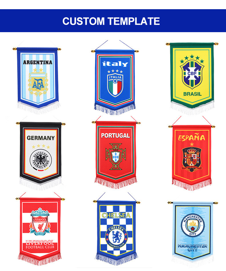 Promotional Product Custom football team exchange flag cotton canvas hanging wall banner