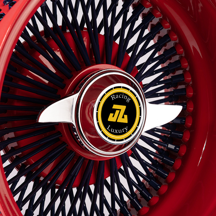 JZ 13x7 wire wheels all gold black red chrome rim for rolls cadillac thunderbird chevrolet royce