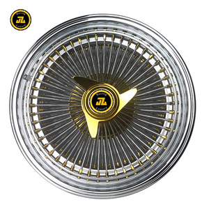 JZ Gold/silver Wire Wheels 13x7 14x7 15x7 14x6 Chrome Wire Wheels Customized aluminum alloy forged Wheels Star Design