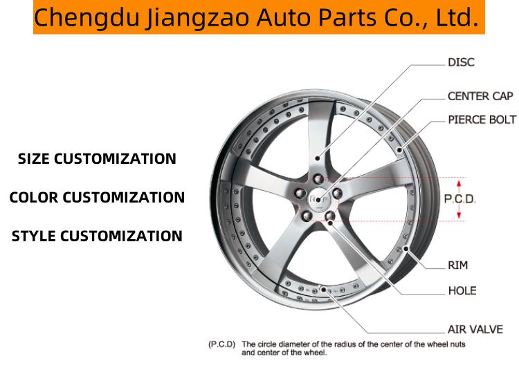 Jiangzao customize rims 16 17 18 19 20 21 22 inch 4x100 rims  4 holes 5 holes car alloy wheels