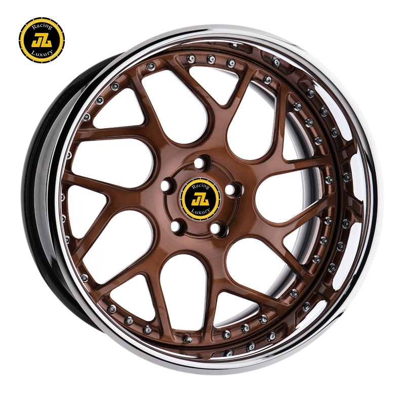 JZ Concave Wheels Staggered Forged Alloy 2 Piece 3 Piece 17 18 19 20 Inch Custom Carton Aluminum Alloy  5x114 24 Inch Rims