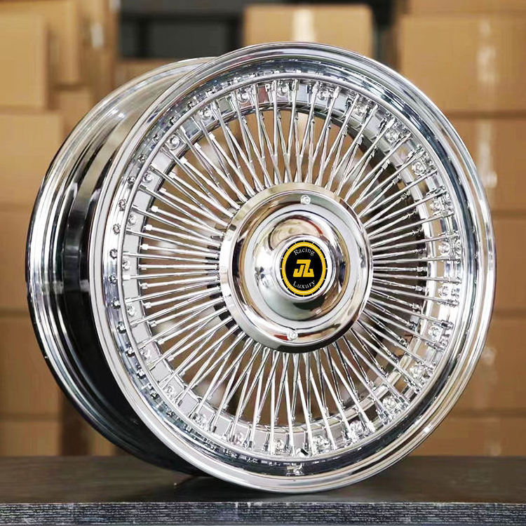 Spoke Wire Wheel Spoke Knock Offs Rim Custom Carton Aluminum Alloy 5 Years JZ Silver 20 21 22 23 24 Inch Chrome Polished 26 Inch