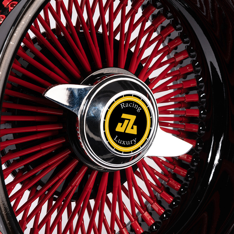 JZ 13x7 wire wheels all gold black red chrome rim for rolls cadillac thunderbird chevrolet royce