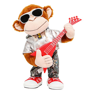 custom hanging toys electronic dancing monkey man dot plush toy with microphone