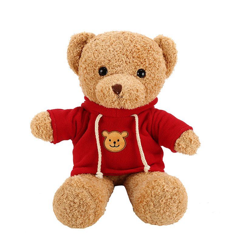 Kids Custom Stuffed Animals Soft Plush Toy Teddy Bear With Sweater Wholesale Branded Embroidery Logo Plush Knitted Teddy Bear