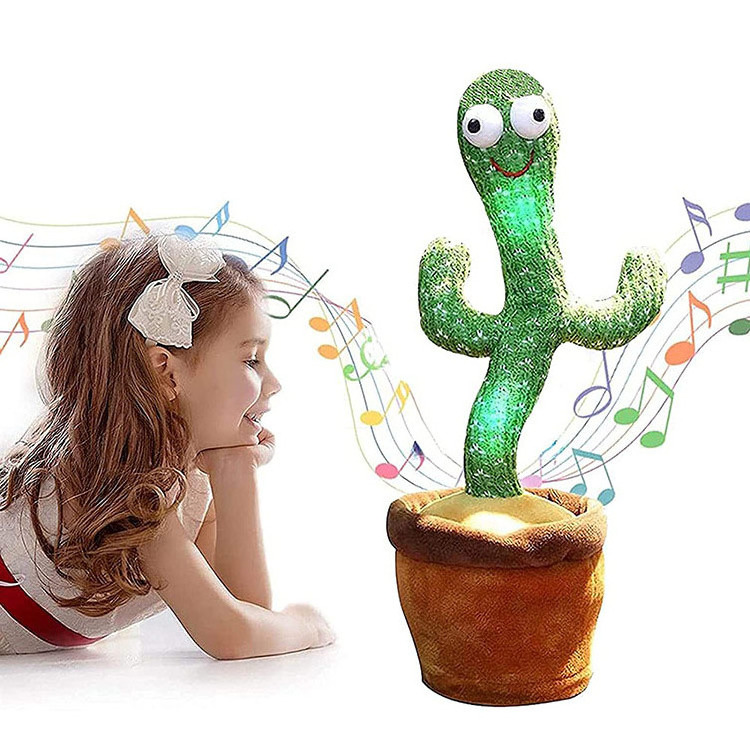 120 songs funny talk-back repeat twisting magic kid the dancing and talking light up singing dancer cactus plush toy for baby