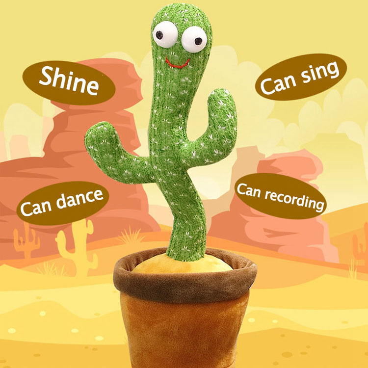 120 songs funny talk-back repeat twisting magic kid the dancing and talking light up singing dancer cactus plush toy for baby