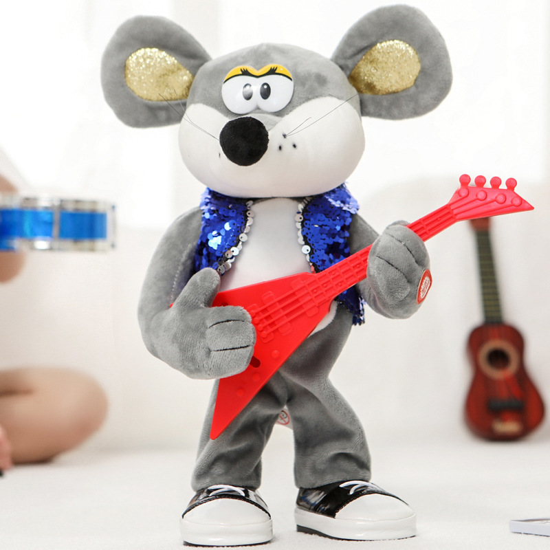 custom hanging toys electronic dancing monkey man dot plush toy with microphone